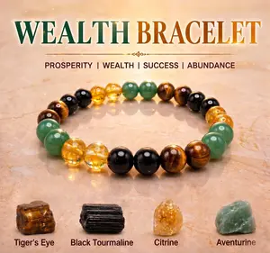 Tiger's Eye Natural Crystal Bracelet for Women Men Handmade Good Luck Jewelry Prosperity Wealth Success Abundance
