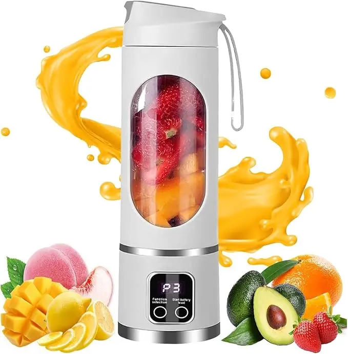 Compact Mini Blender - USB Powered Small Blender, Leakproof ABS Plastic Mini Juicer Cup with Smart LED Multimode, Easy to Clean for Travel & Home Use, Small Blenders, Compact Mini Blenders