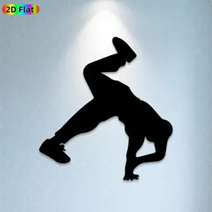 1pc Breakdancer Silhouette Metal Wall Art, Dynamic Breakdancer Statue Mural, Ideal Gift for New Year, Christmas, Urban Dance Enthusiasts, Weather-Resistant Metal Wall Decor Wall Sculptures