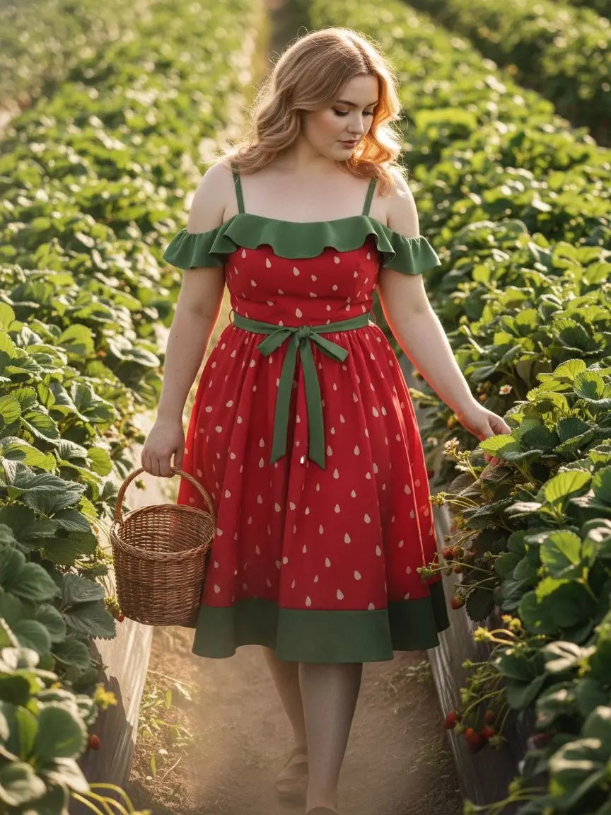 RETRO STAGE Women's Plus Size Sleeveless Strawberry Dress - Bohemian Vintage Aesthetic Summer Casual Wear, Curvy Clothing with Bow Detail, Ruffled Trim, Back Zip, Curvy Dresses Plus Size - TikTok Shop RETRO STAGE Women's Plus Size Sleeveless Strawberry Dress - Bohemian Vintage Aesthetic Summer Casual Wear, Curvy Clothing with Bow Detail, Ruffled Trim, Back Zip, Curvy Dresses Plus Size - TikTok Shop