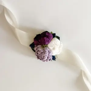 Purple, Light Purple, & Ivory Ribbon Corsage