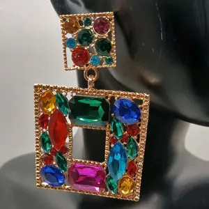 Unapologetic  Multi Color Rhinestone Earrings