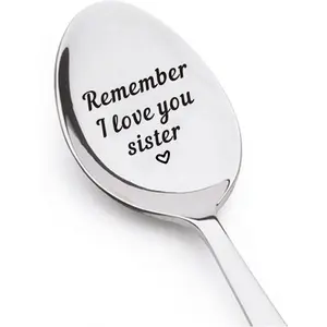 Love You Sister Spoon, Perfect Christmas Gift for Sisters, Unique Party Spoon, Ideal Holiday Present, Thoughtful Keepsake