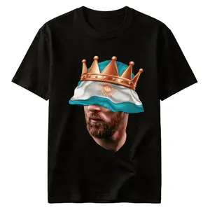 Argentina Inspired Crown Soccer Graphic T-Shirt, Unisex Football Fan Tee for Men Women, Blue White Game Day Sports Shirt
