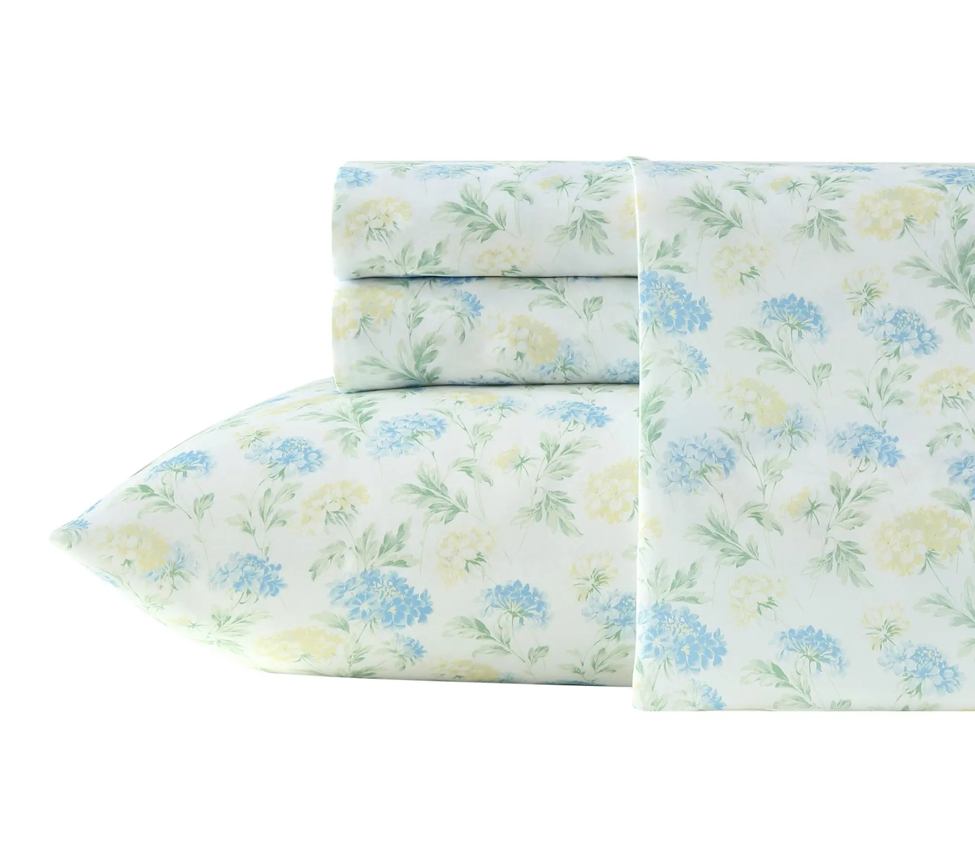 Laura Ashley Edwina Blue/Yellow Microfiber KingSheet Set