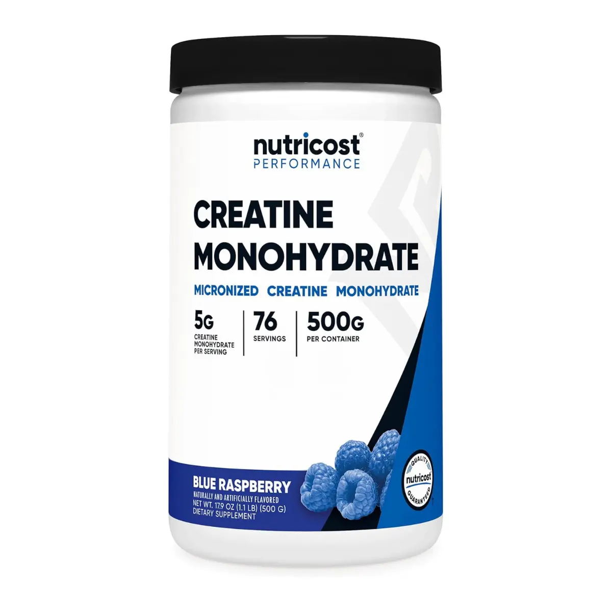Nutricost Creatine Monohydrate Powder (Blue Raspberry), 500 Grams (1.1 LBS)