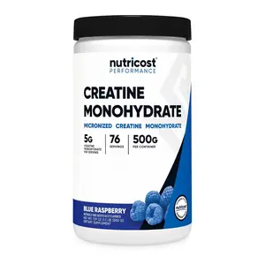 Nutricost Creatine Monohydrate Powder (Blue Raspberry), 500 Grams (1.1 LBS)