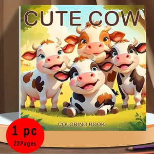 Cute Cow Farm Coloring Book: 22 Easy & Adorable Cow Pages, 120gsm No-Bleed Thick Paper, Odorless, Fun for Kids & Adults, Stress Relief Coloring Book