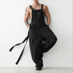 INCERUN Men's Corduroy Overalls with Loose Fit Cargo Pockets for Street Style, Halloween, Spring Autumn INCERUN Men's Corduroy Overalls with Loose Fit Cargo Pockets for Street Style, Halloween, Spring Autumn