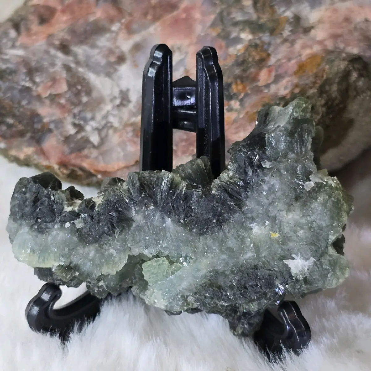 Genuine Peridot and Epiodote Specimen - Natural Mineral for Display and Education