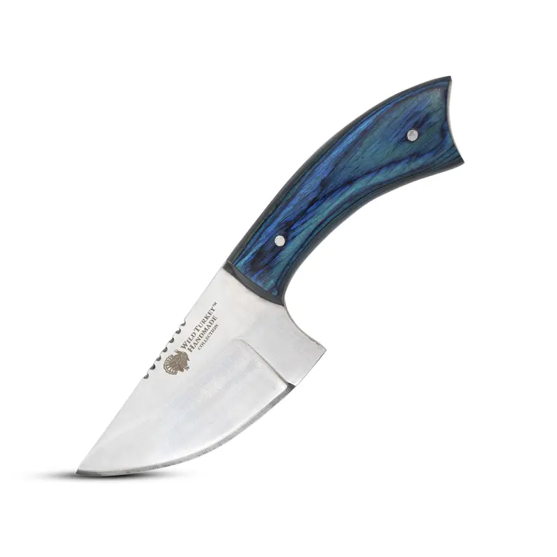 Wild Turkey 6" Handcrafted Fixed Blade Skinning Knife - Non-Retractable, Craftsmen-Made Stainless Steel, Pakkawood Handle with Natural Grip, 3 Inches Blade Detail, Hunting & Camping Tool for Carving Tasks, Versatile WT-7014