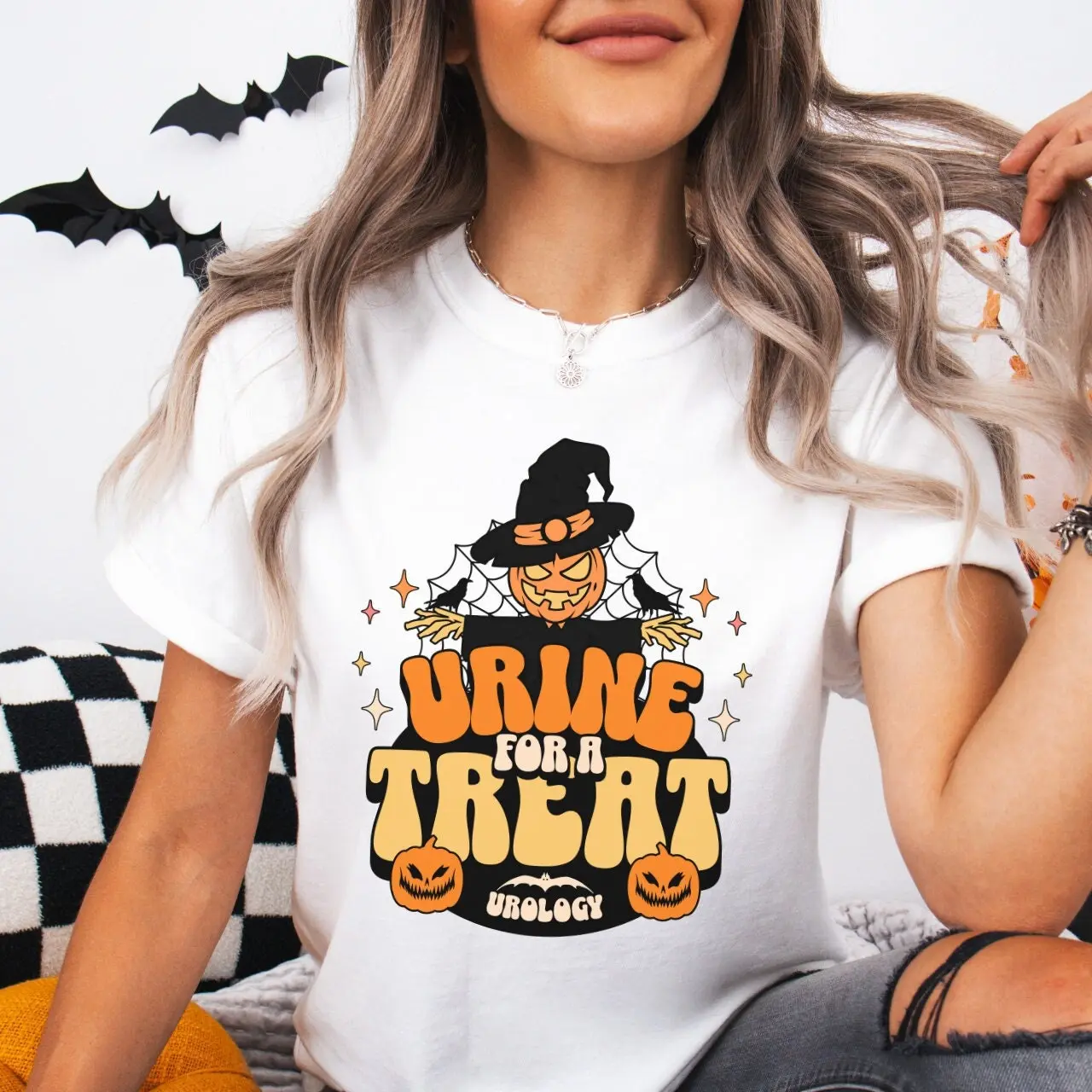 Urology Halloween T-shirt Doctor Funny Holiday T-shirt Nursing Funny Gift Urologist Trick Or Treat Unisex Graphic Crewneck WUroloNurse