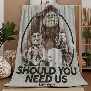 Flannel Blanket with Labyrinth Characters - Soft, Warm, Machine Washable, Suitable for Sofa, Office, Bed, Camping, Travel, Veterans Day, Christmas gift Dream Weave Home