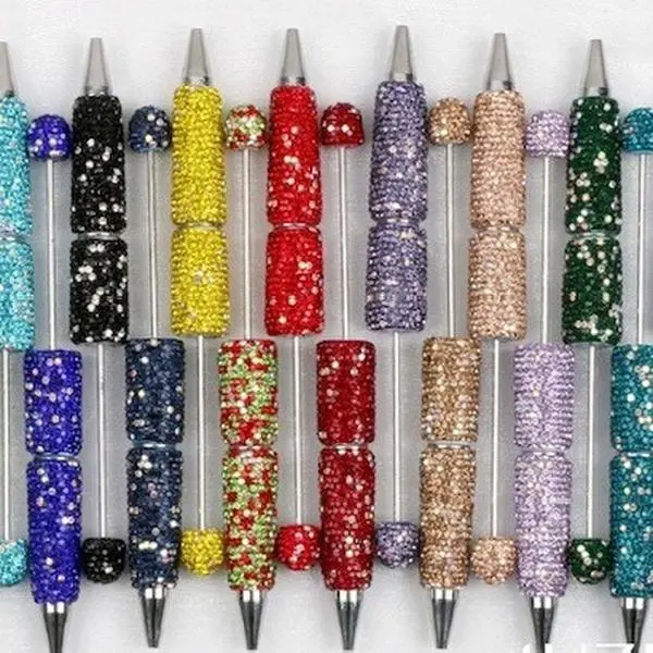 Pack of 10 Rhinestone Beadable Pens in Assorted Designs