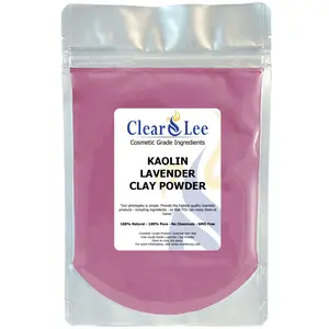 ClearLee Kaolin Lavender Clay Cosmetic Grade Powder - Unscented Natural Powder - Great For Skin Detox, Rejuvenation, and More - Heal Damaged Skin - DIY Clay Face Mask