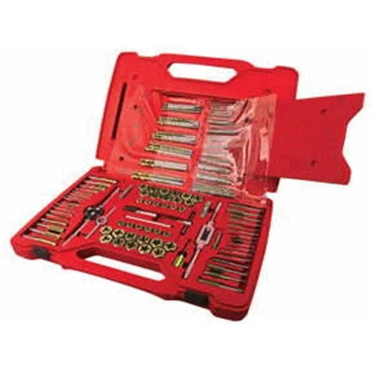 ATD Tools 117-Piece Tap and Die Set, Fractional & Metric High Carbon Steel Kit with 34 Plug Taps, 34 Hexagon Dies, 36 HSS Drill Bits, 117-Pc., 34 Hexagon Die Sizes