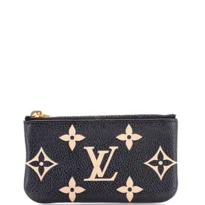 Pre-owned Louis Vuitton Leather Small Leather Goods Key Pouch Bicolor Monogram Empreinte Giant by Rebag