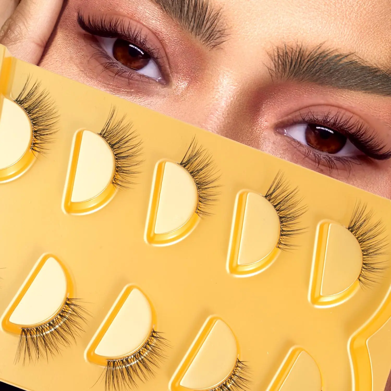 Reusable Half False Eyelashes, 1 Box Natural Look Eyelash Extensions, Self Grafting Curl Eyelashes, Eye Makeup Enhancement False Eyelashes for Women, Cosmetic, Cluster Lashes Kit