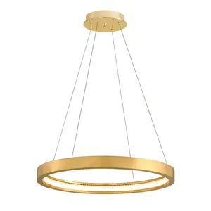 Jasmine Mini LED Ring Chandelier With 3175 Lumens, Modern Iron Design And Clear Glass Shade