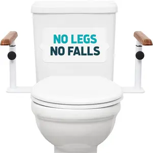 Toilet Safety Rails for Seniors - Easy Installation & Super Sturdy Grab Bars Arms - Non-Bulky & Elegant Handicap Toilet Safety Frame - Seat Handles for ,  or Mobility Issues