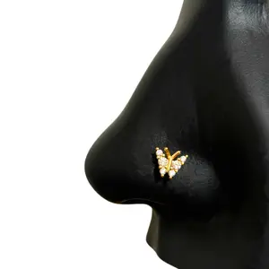 STATEMENT GOLD | Butterfly 2.0 Nose Stud, Cork Shaped Nose Ring