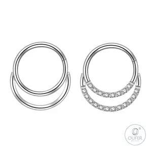 Oufer 16G Paved Double Loop Hinged Septum Clicker