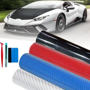 12" X 60" / 1FT X 5 FT Carbon Fiber Vinyl Wrap With Air Release Technology,Car Wrap Film Automotive DIY Decals Protection Film Roll For Car (6D, 1ft x 5ft)