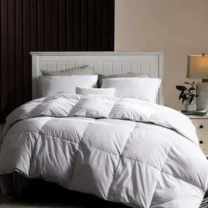 Lightweight White Goose Feather Down Comforter Queen Size - 100% Cotton Cover Full/Queen Bed Comforter- Queen Duvet Insert with Corner Tabs