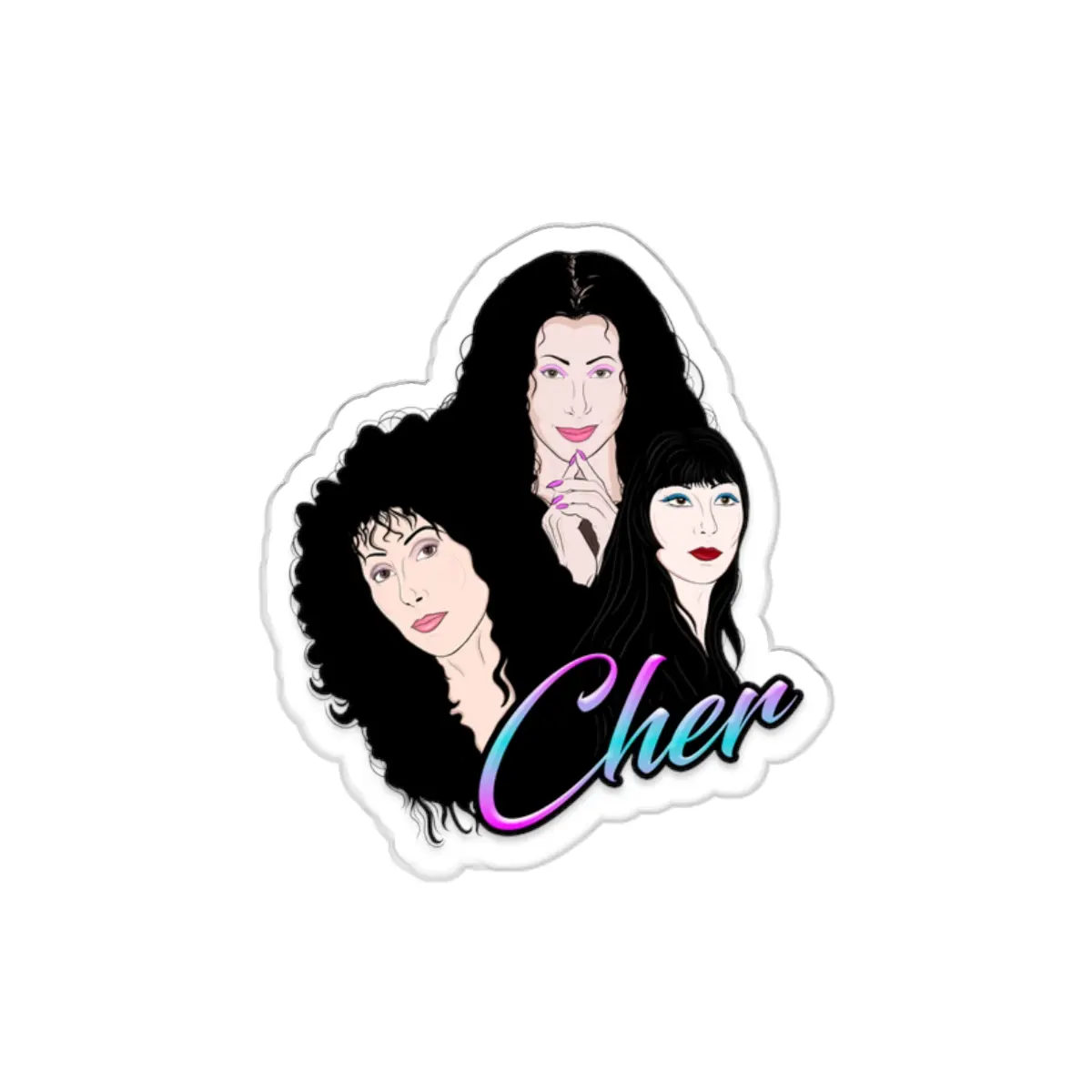 Cher Through The Years Die-Cut Sticker