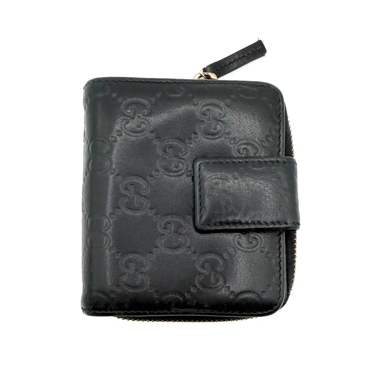 Pre-owned GUCCI Leather Clutches & Wristlets CALUXB Microguccissima French wallet