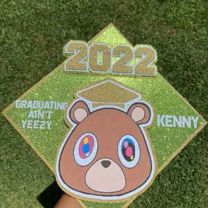 Graduation Cap Topper with Glitter Finish and Custom Name for Unique Graduation Accessories