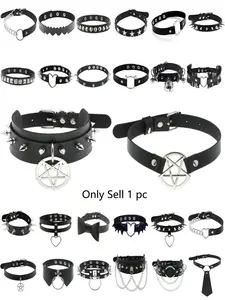Punk Gothic Style PU Leather Choker, Choker Necklace, Gothic Witch Jewelry, Gothic Mystery Jewelry, Fashionable Studded Decor Choker for Party, Daily Clothing Decor, Trendy All-match & Exquisite Jewelry for Birthday Gift