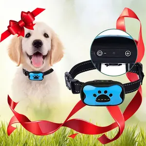 Dog Bark Controller Mini USB Rechargeable Smart Collar for Dog Training No Shock Adjustable Nylon Strap Anti-Bark Device for Medium Small Dogs