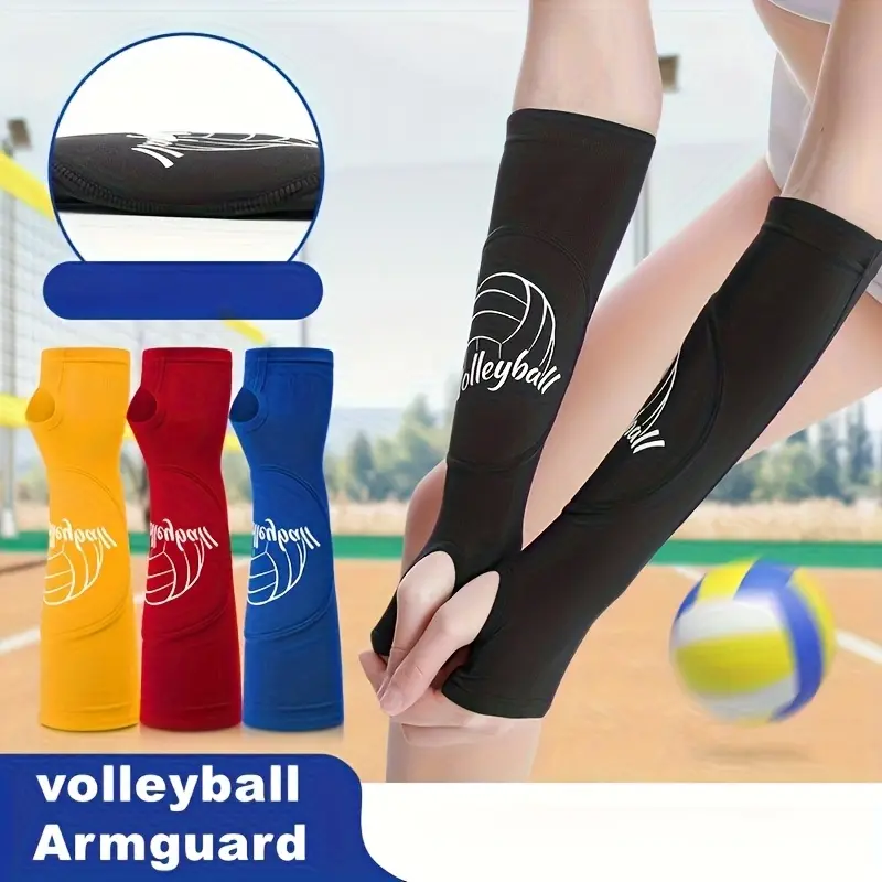 A Pair of Sports Arm Guards, Warm Compression Sleeves, Volleyball Arm Guards, Pressure Breathable Wrist Guards, Finger Cots, Suitable for Tennis, Basketball, Volleyball, Fitness, Outdoor Sports
