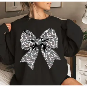 Camo Coquette Bow Sweatshirt, Dove Season, Old School Camo Shirt, Fall Shirt, Women's Camouflage Bow, Gift for Her, Full Color, Full Size