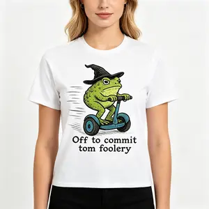 "Off to Commit Tom Foolery" Funny Meme Frog Graphic Unisex Tee |   All-Season Breathable Top