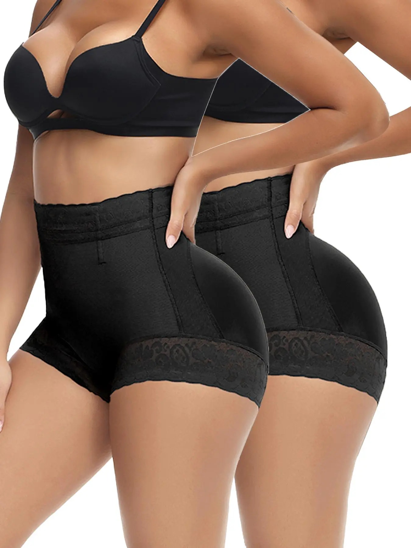 Women's Floral Lace High Waist Shapewear Panty, Tummy Control Butt Lifting Shaper, High Stretch Shapewear Bottoms for Daily Wear, Body Sculpting Compression, Womenswear, Body Shaper Shorts