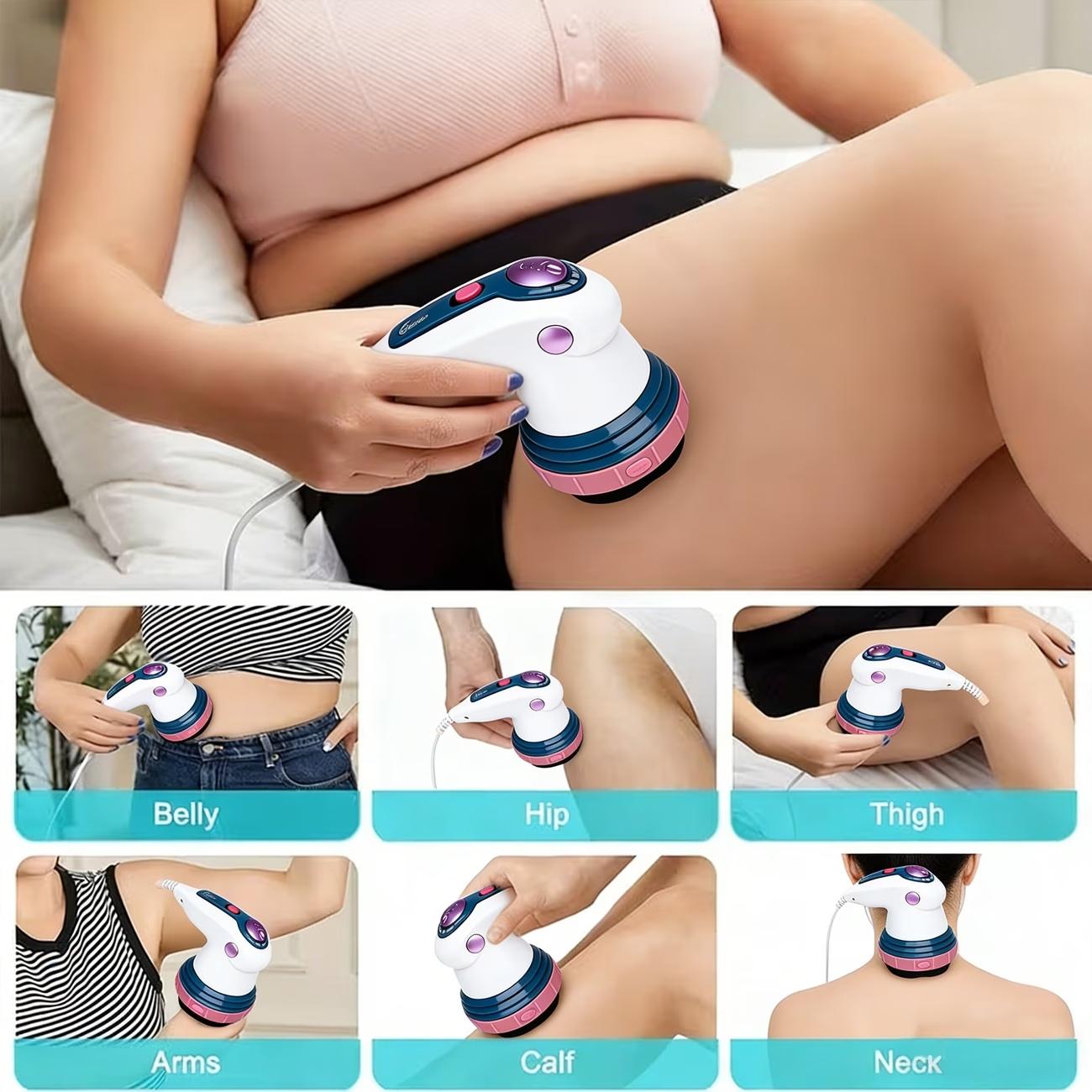 Multi Purpose Handheld Electric Massage Device 3 Adjustable Speed Levels 3 Detachable Replacement Heads Stable Grip Design High Frequency Vibration Tool for Home Use