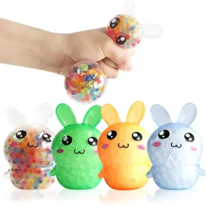 Easter Basket Stuffers|4 Pcs Squishy Easter Bunny Stress Balls for Adults| Easter Basket Stuffers|Big Bunny Squishy Squeeze Toy|Easter Basket Ideas Gifts|Easter Gifts Party Favors for Them