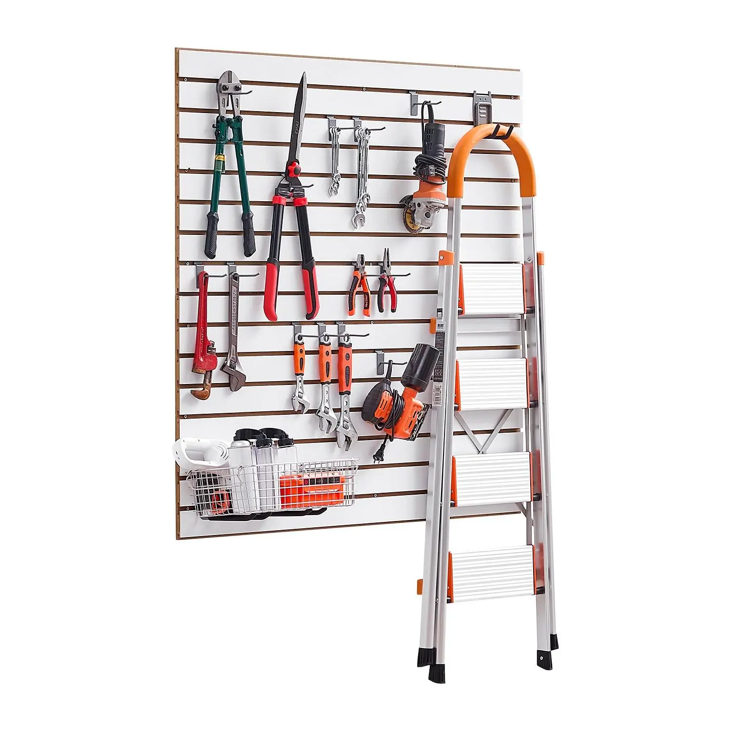 VEVOR MDF Slat Wall Panel Set, 4x4ft Size MDF Board with Adjustable Slats, Modular Coupling Structure, Easy-to-Install DIY Cutting Panel for Hanging, Fits for Storage Display, 4X 4 Ft
