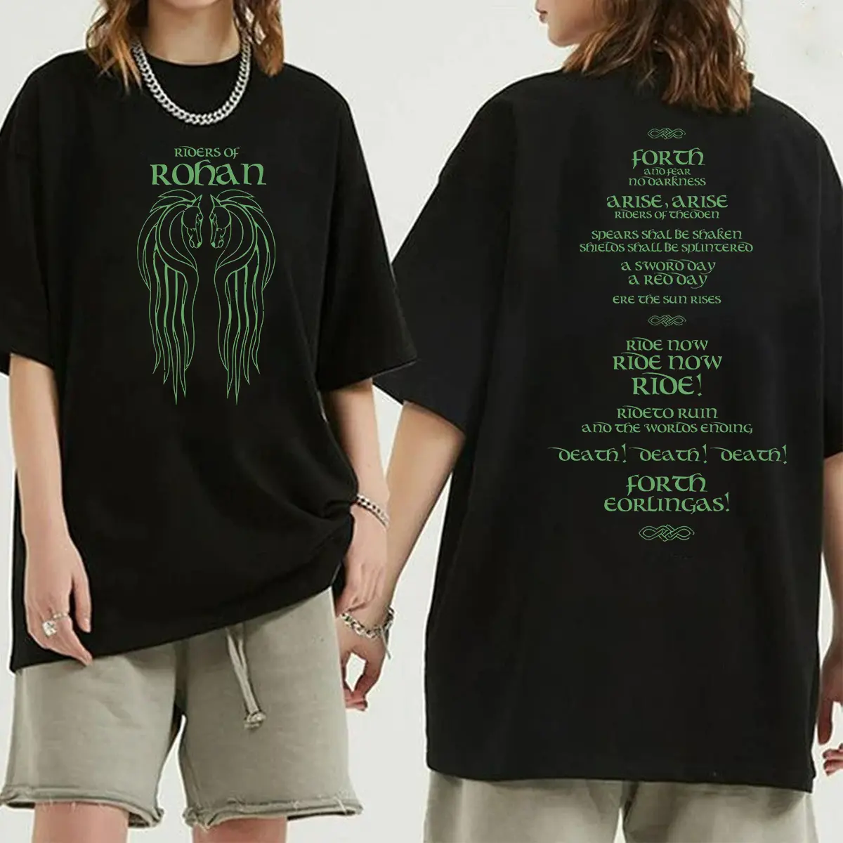 LOTR Riders Of Rohann Theoden King 2 Sided Design, Crew Neck, Half Sleeve, Summer Wear