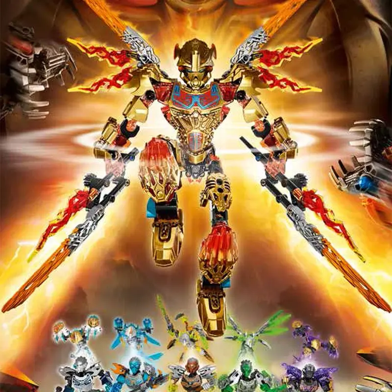 Warriors Action Figures Bionicle Building Blocks Bricks 2in1 Lewa Tahu Onua Umarak the Destroyer Toy Boy Kid Children Gifts