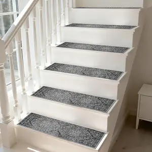 Non-Slip Stair Carpet, Step Protection Carpet, Decorative Bordered Stair Mat, Boho Runner Rug for Home Decoration & Bedroom Accessories - Suitable for Indoor, Outdoor Stairs & Multiple Scenarios