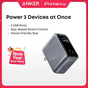 Anker Prime Charger, 160W 3-Port Compact USB-C GaN Charger Block, Smart Display and Touch Control, 140W Max Single-Port Charging, for MacBook, iPad, iPhone 17 / 16 / 15 Series, and More