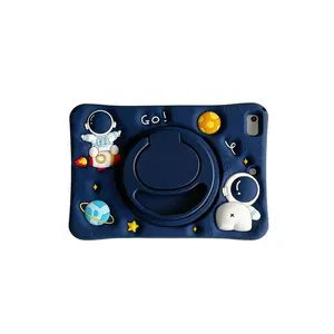 Cartoon Astronaut Pattern Tablet Case with Rotatable Stand, 1 Count 360 Degree Rotatable Tablet Protective Cover, Tablet Accessories Compatible with iPad, Tablet Stand Holder, Tablet Casing