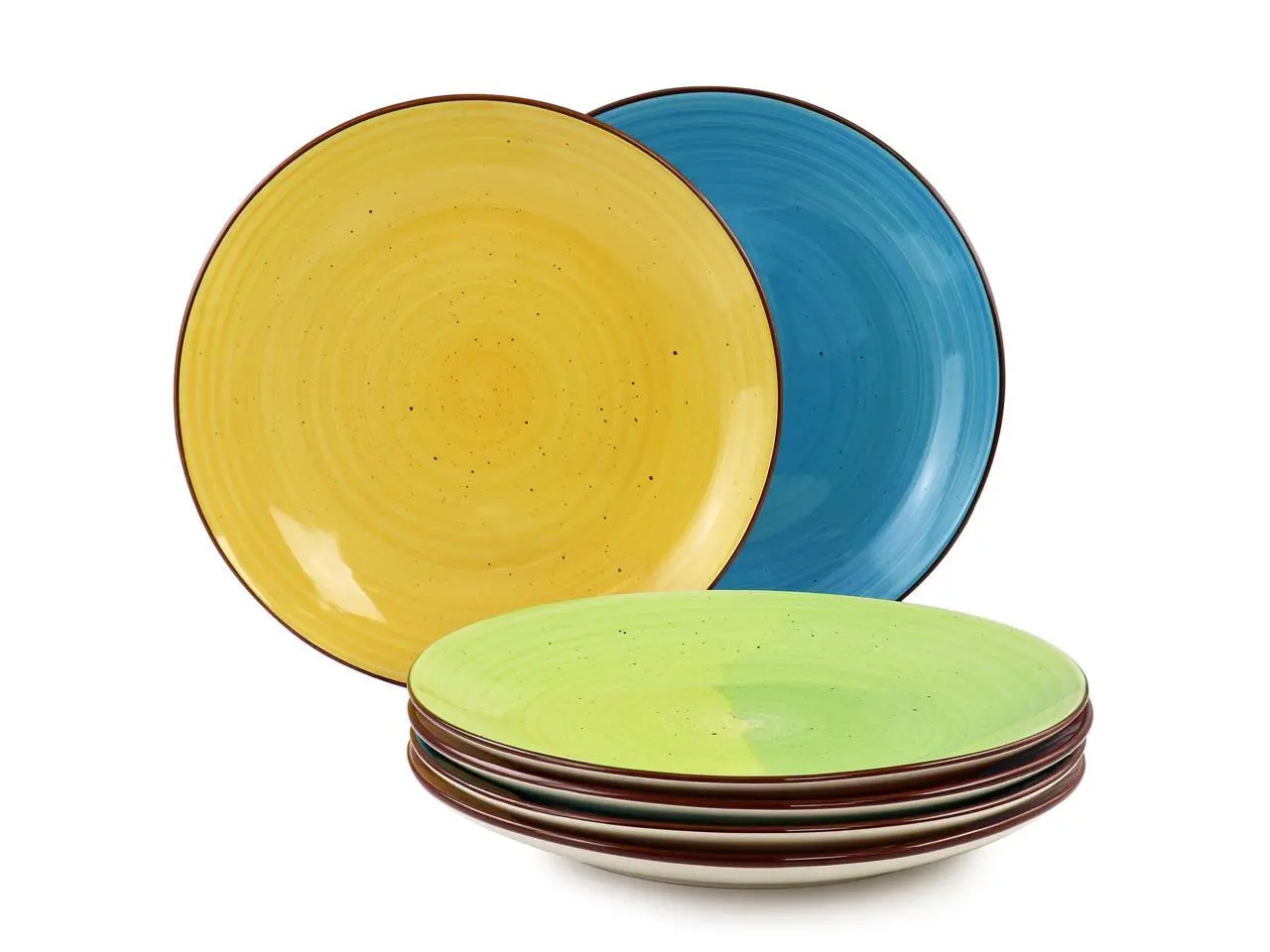Elama Sebastian 6 Piece Stoneware Dinner Plate Set in Assorted Colors Elama Sebastian 6 Piece Stoneware Dinner Plate Set in Assorted Colors