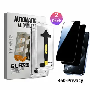 2 Pack Privacy Screen Protector for iPhone Anti-spy Tempered Glass HD 360° Privacy Compatible with iPhone 17 16 15 14 13