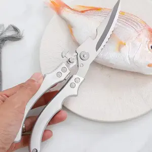 2025 New Style 1-piece Stainless Steel Chicken Bone Scissors Kitchen Scissors Household Food Scissors for Fish, Chicken, Duck Cutting