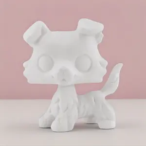 Custom White Blank Bases for Mini Pet Shop, DIY Doll Making Supplies, Collie Pet Dog Action Figure Accessories