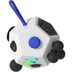 Fidget Dodecagon –12-Side Fidget Toys Cube Relieves Stress and Anxiety Anti Depression Travel Toy Stocking Basket Stuffers Gifts for Children and Adults(A2 White)RHTG